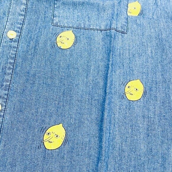 🌼HOST PICK🌼 NWT Cartoon Network Adventure Time Earl of Lemongrab Denim Shirt - Picture 5 of 8